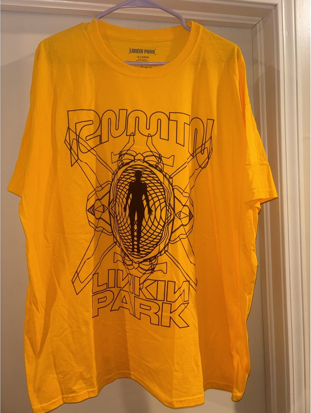 Linkin Park Yellow Graphic Band T-Shirt XL 100% Cotton Rock Music Tee